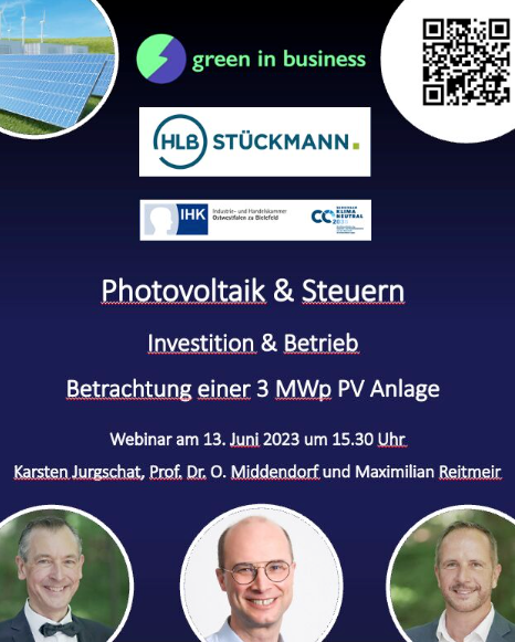 Webinar Steuern bei PV-Anlagen