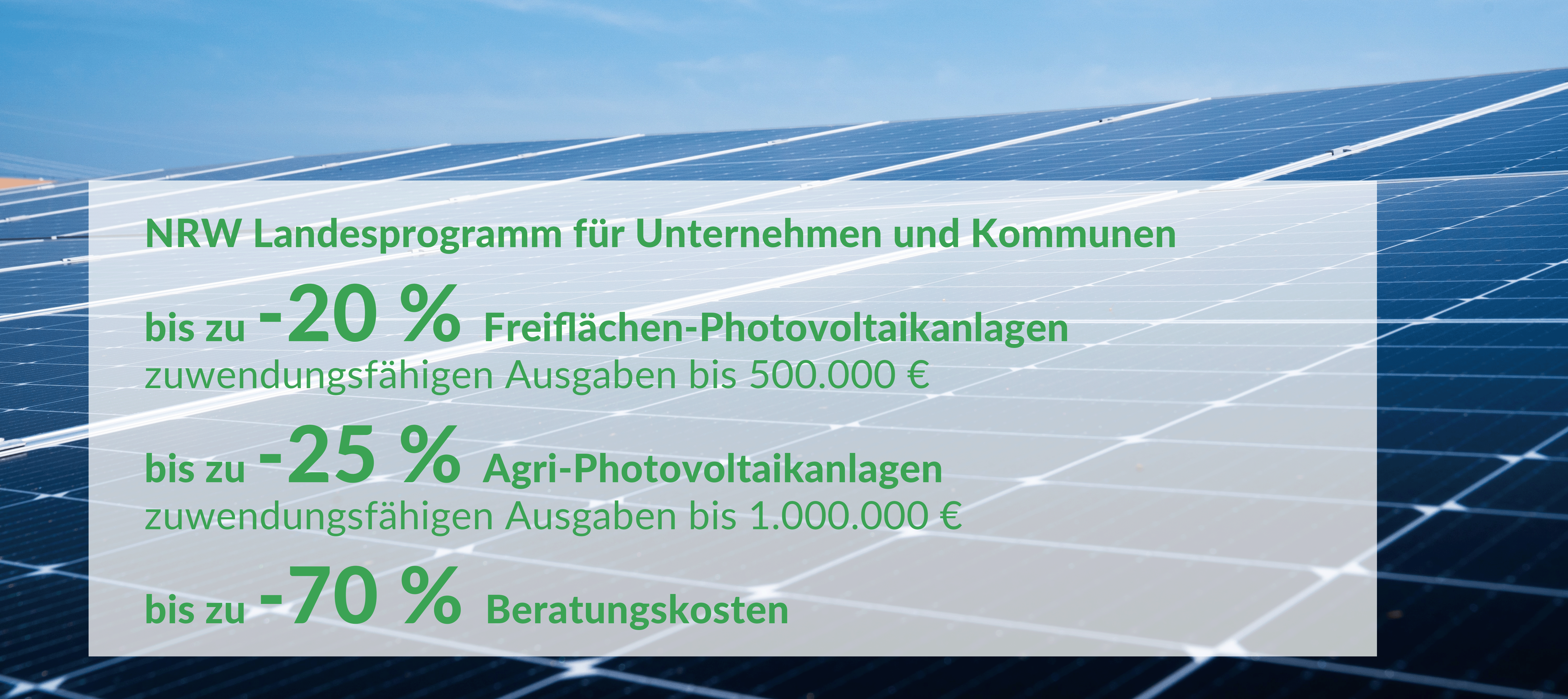 NRW-Landesförderung für Photovoltaik
